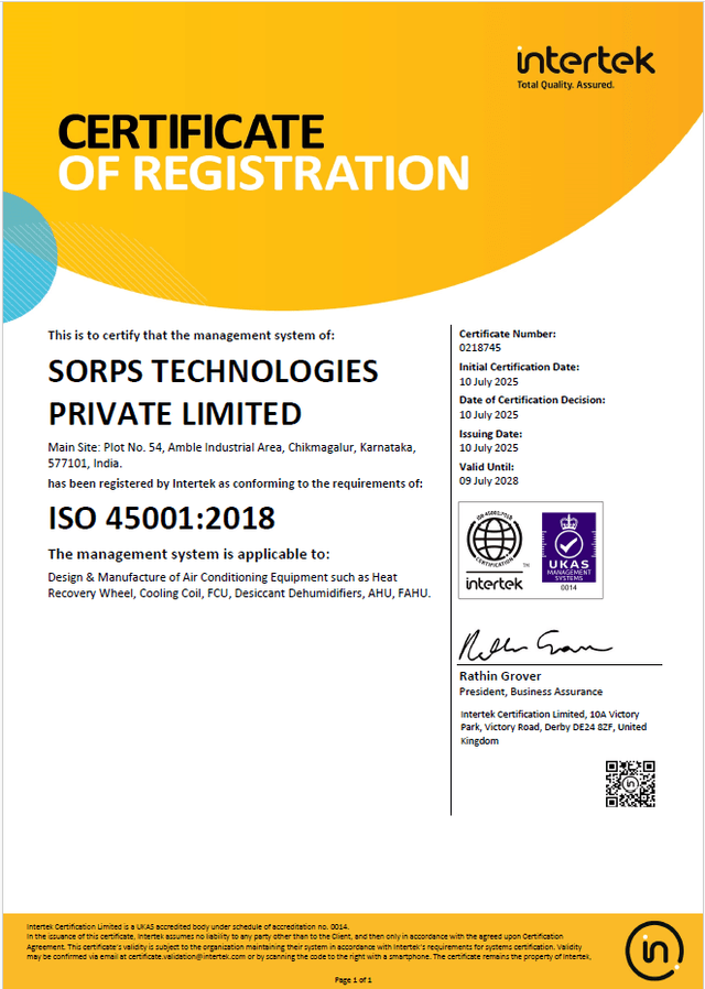 ISO 45001:2018 Certificate