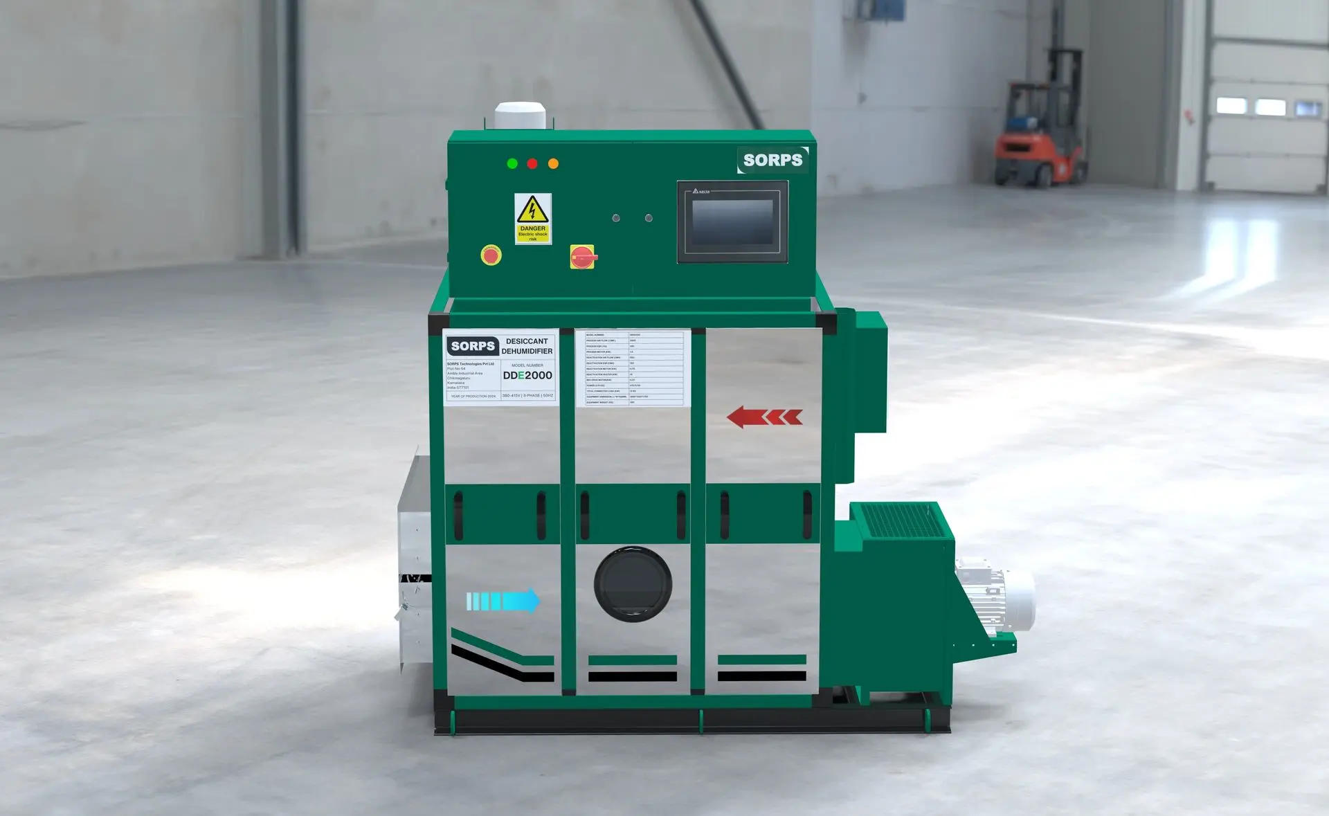 Industrial desiccant dehumidifier